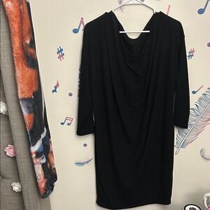 SHEIN Elegant Black Long Sleeve Dress